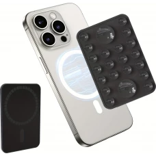 Support silicone magn&eacute;tique MagSafe pour iPhone avec ventouses pour surfaces lisses - Noir