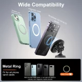 Support téléphone 360° MagSafe magnétique avec aimant réglable pour salle de sport ou support métallique - Noir