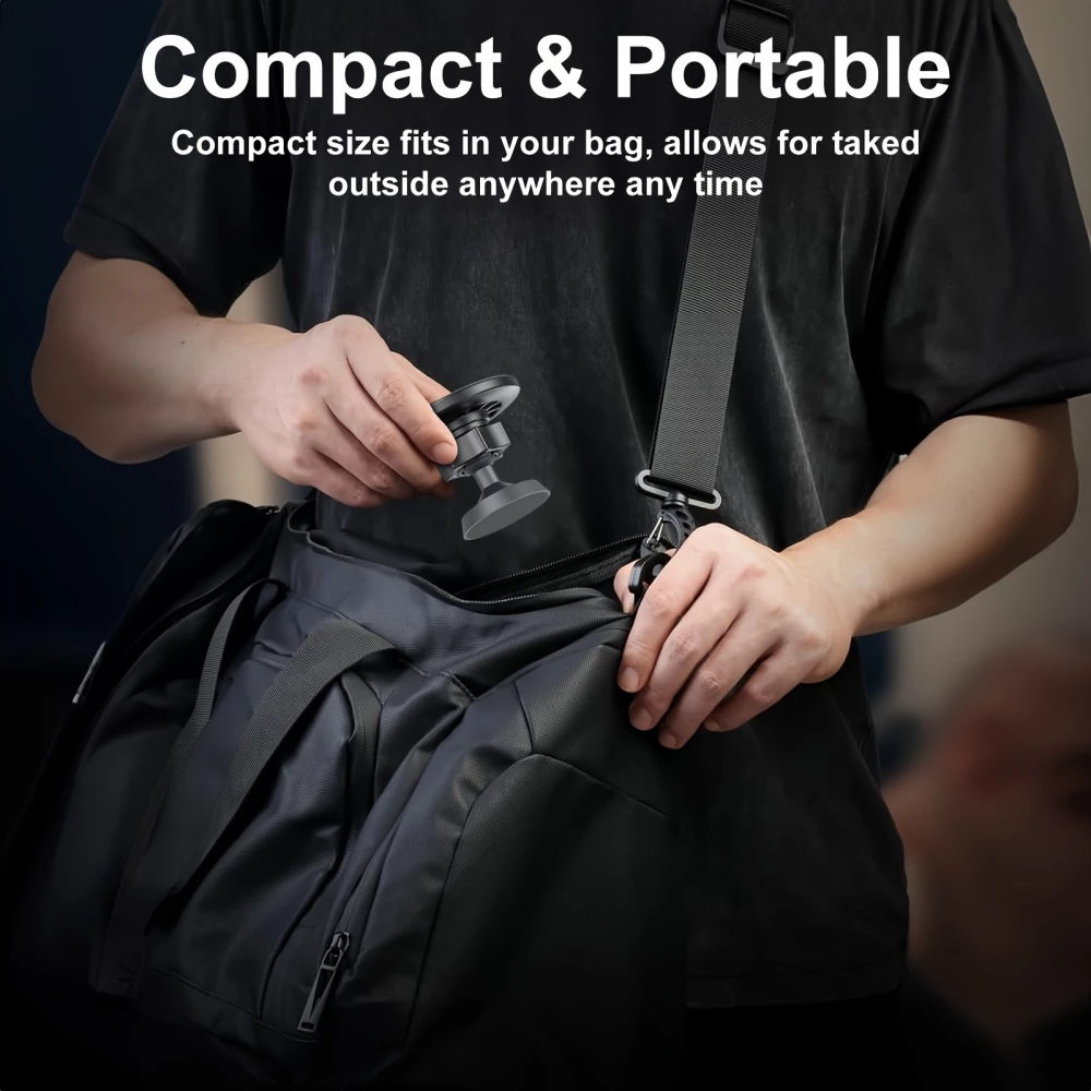 Support téléphone 360° MagSafe magnétique avec aimant réglable pour salle de sport ou support métallique - Noir