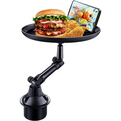 Support universel pliable avec assiette pour la voiture avec emplacement pour le t&eacute;l&eacute;phone - Noir