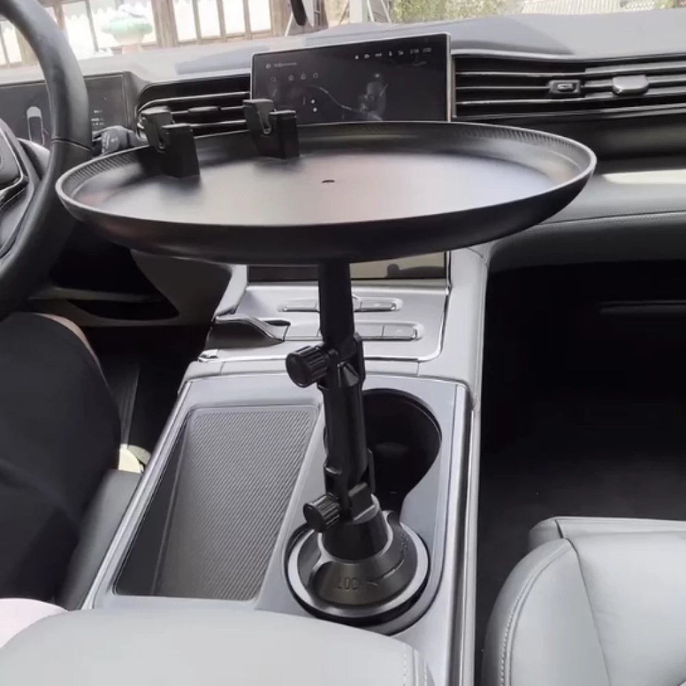 Support universel pliable avec assiette pour la voiture avec emplacement pour le téléphone - Noir