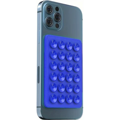 Universal Smartphone Halterung - Selbstklebender Silikon Aufsatz mit Saugnäpfen zum Befestigen - Dunkelblau