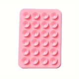 Support universel pour smartphone - Fixation autocollante en silicone avec ventouses - Rose