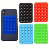 Support universel pour smartphone - Fixation autocollante en silicone avec ventouses - Rose