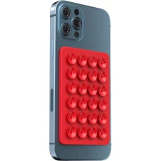 Support universel pour smartphone - Fixation autocollante en silicone avec ventouses - Rouge