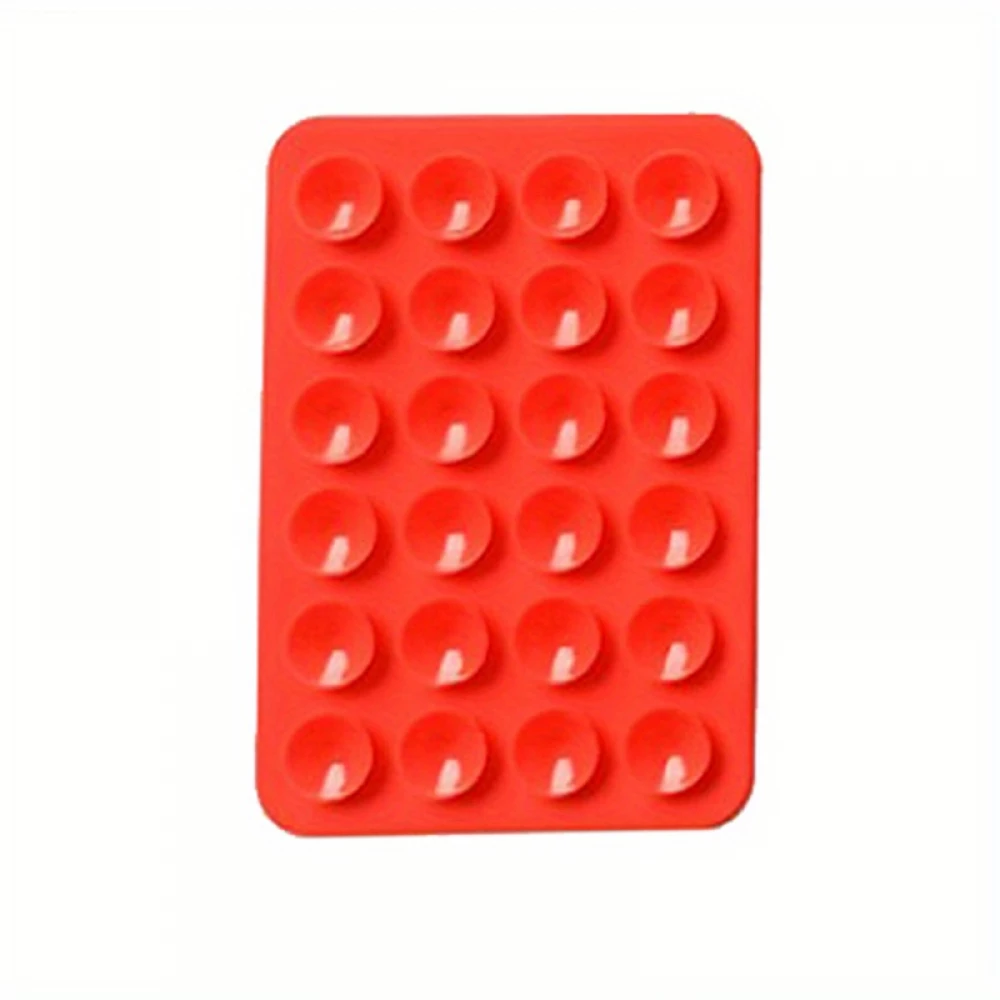 Support universel pour smartphone - Fixation autocollante en silicone avec ventouses - Rouge