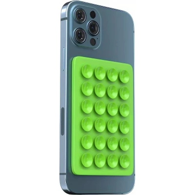 Universal Smartphone Halterung - Selbstklebender Silikon Aufsatz mit Saugnäpfen zum Befestigen - Grün