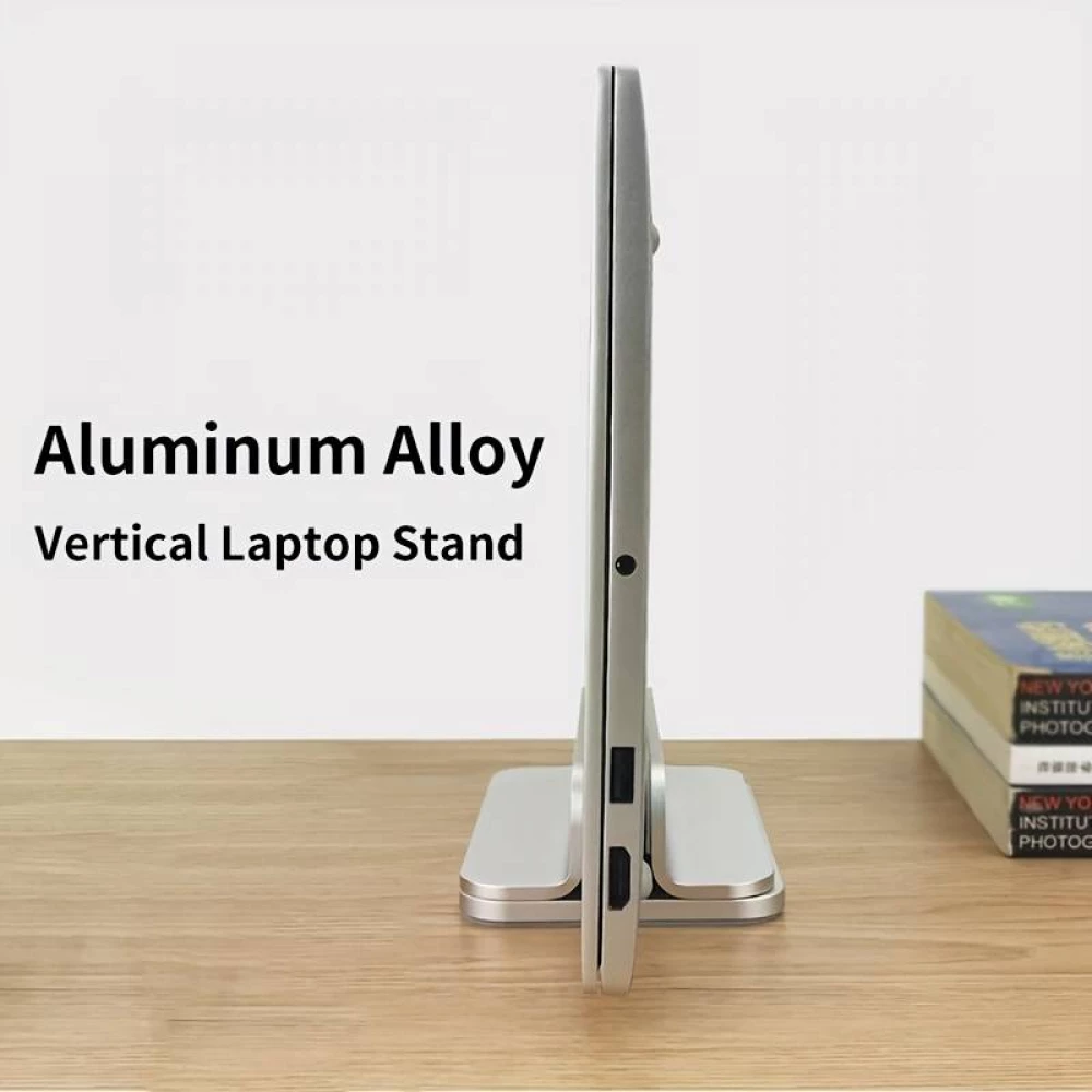 Support vertical et réglable pour MacBook - Laptop - Notebook en aluminium (Single Stand) - Argent