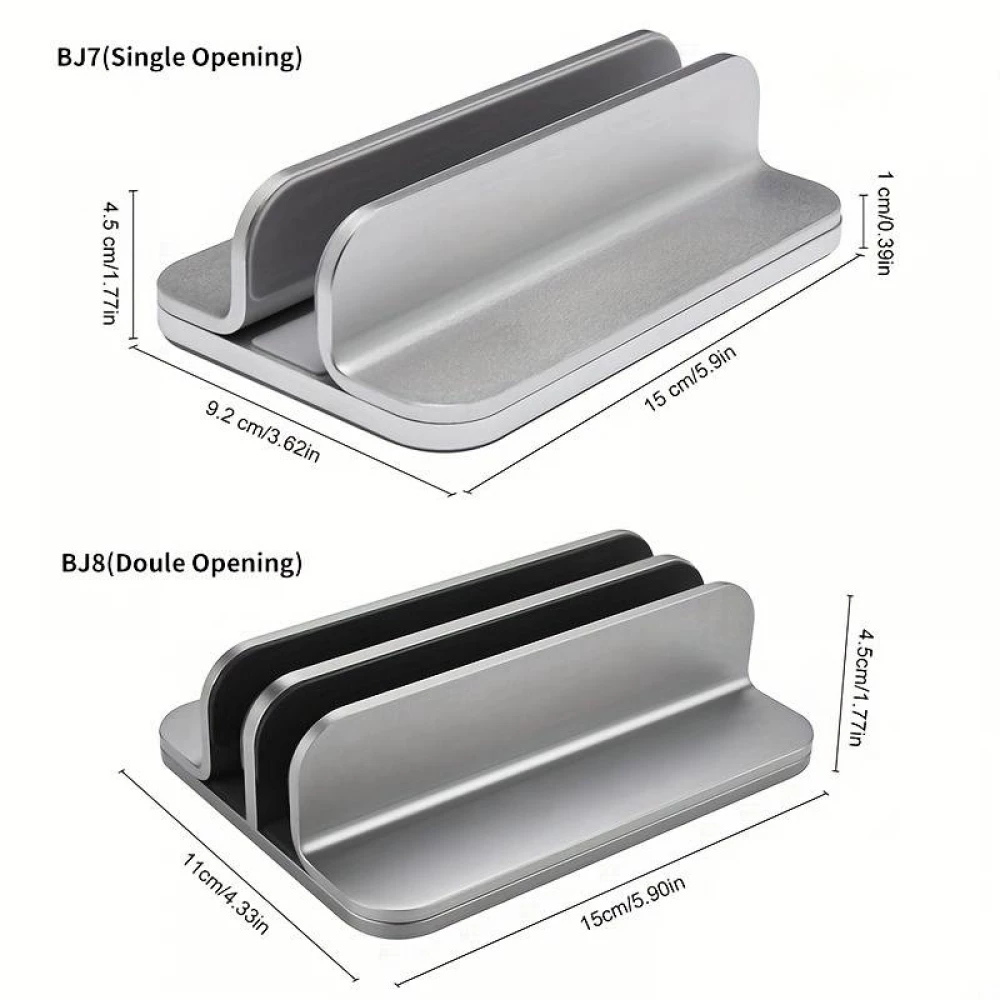 Support vertical et réglable pour MacBook - Laptop - Notebook en aluminium (Single Stand) - Argent