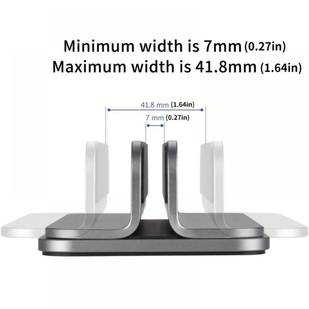 Support vertical et réglable pour MacBook - Laptop - Notebook en aluminium (Single Stand) - Argent