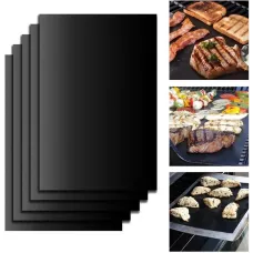 Grillmatten (BBQ) hitzebeständige Grillmatten für Fleisch, Fisch und Gemüse (5 Stück)