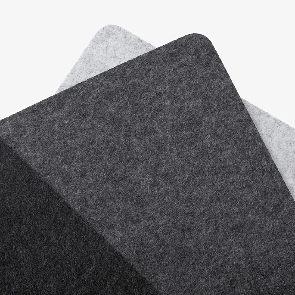 Tapis de souris surdimensionné antidérapant en feutre et similicuir pour bureau et gaming (80 x 40 cm) - Bicolor gris foncé / brun