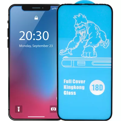 Tempered Glass iPhone 15 Pro Max - Vitre de protection d'écran intégrale avec bord en silicone anti-choc