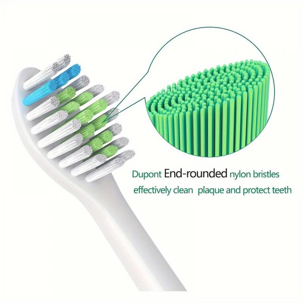Philips Sonicare Ersatzbürstenköpfe Diamond clean für Zahnbürste (Packung mit 8 Stück, kein Original von Philips) - Weiss