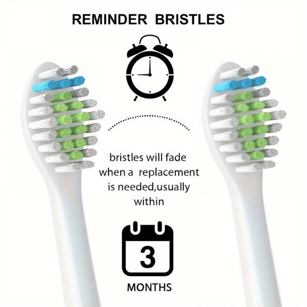 Philips Sonicare Ersatzbürstenköpfe Diamond clean für Zahnbürste (Packung mit 8 Stück, kein Original von Philips) - Weiss
