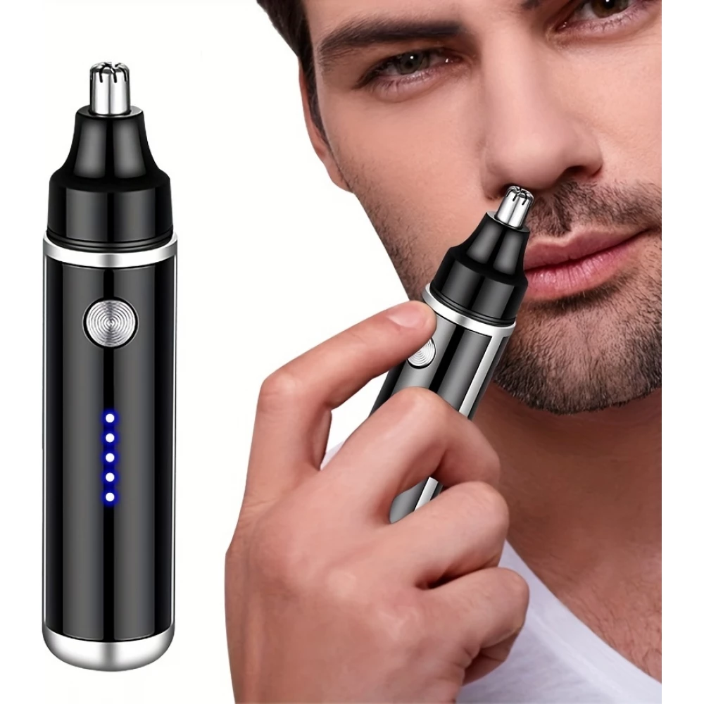 Tondeuse &eacute;lectrique rasoir pour nez et oreilles rechargeable USB-C (500 mAh) - Noir