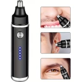 Tondeuse &eacute;lectrique rasoir pour nez et oreilles rechargeable USB-C (500 mAh) - Noir