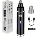 Tondeuse &eacute;lectrique rasoir pour nez et oreilles rechargeable USB-C (500 mAh) - Noir