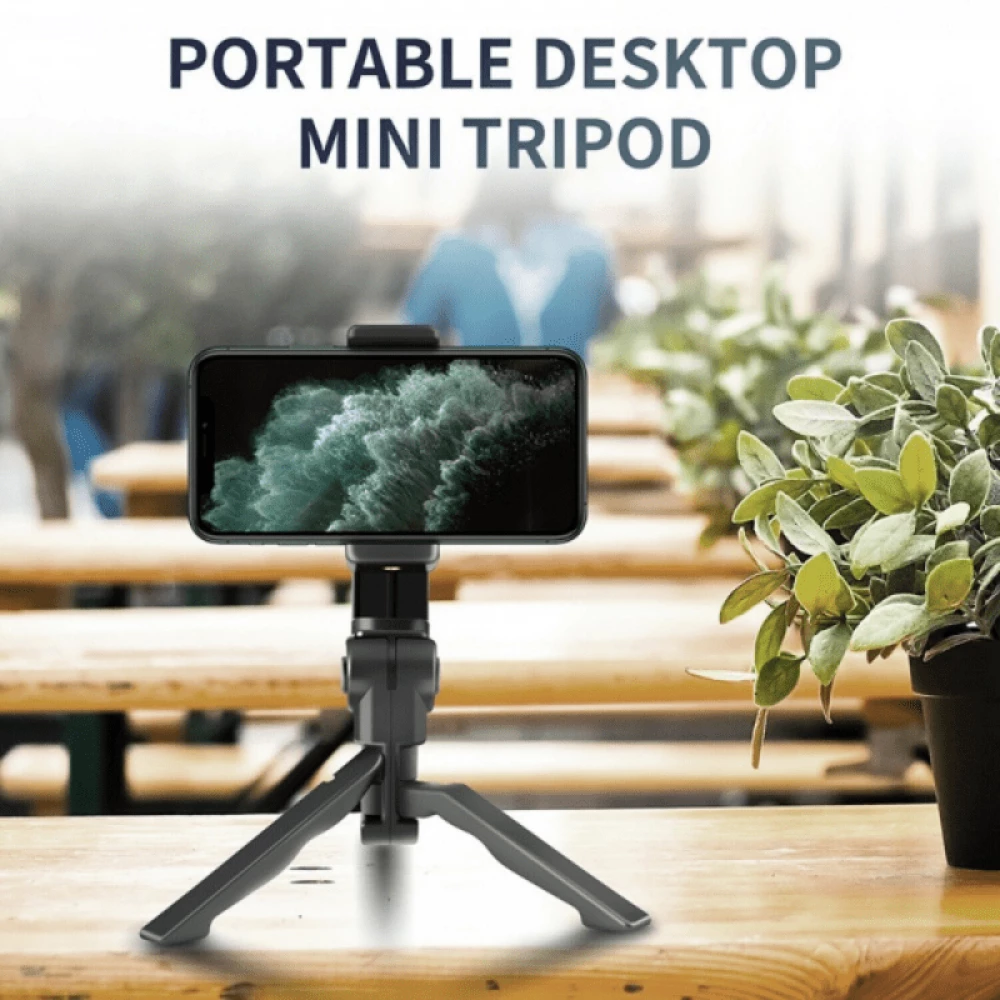 Trépied pour smartphone extensible avec perche à selfie et rotation à 360 degrés - Noir
