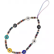 Bijou de téléphone universel / Pendentif bracelet à charms - N°19 Multicolor oeil turc