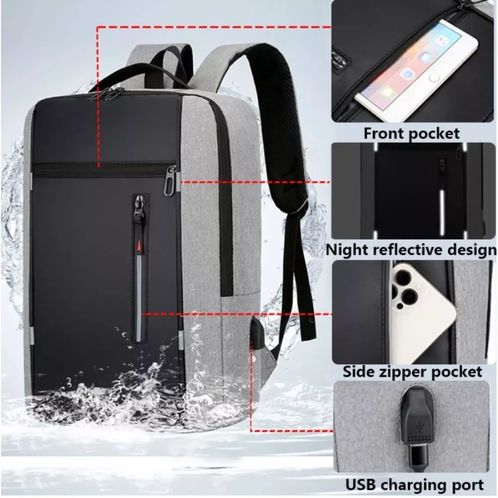 Universal Travel Urban Backpack waterproof - Sac à dos de transport pour ordinateur portable 15.6 pouces (MacBook, HP, Acer) - Rouge