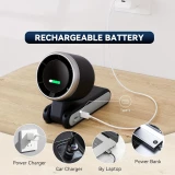 Tragbarer faltbarer USB-Lüfter wiederaufladbar ultra-leise 5 Geschwindigkeiten 3600mAh Akku 10h Laufzeit - Schwarz