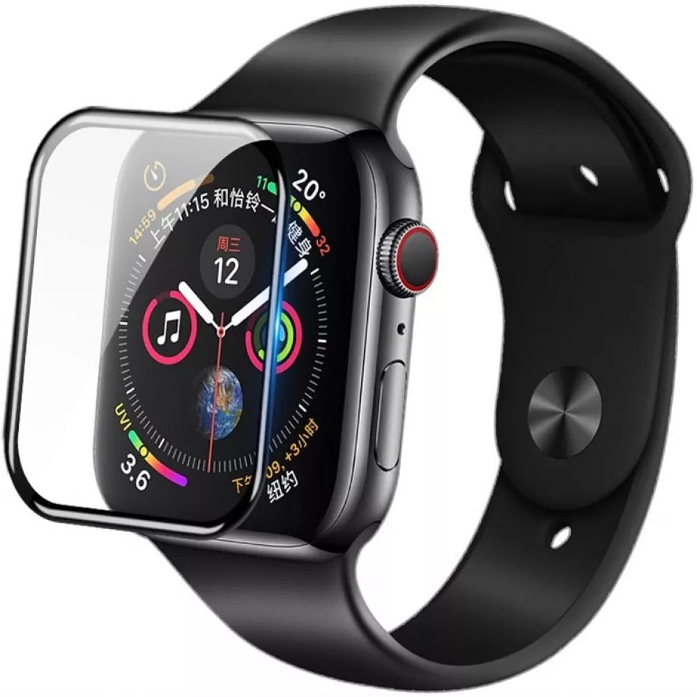 Vitre de protection 3D Tempered Glass noir - Apple Watch 42mm