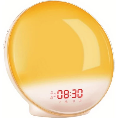 Wake-up Light réveil alarme digital avec lumière LED simulateur d'aube lumière naturelle