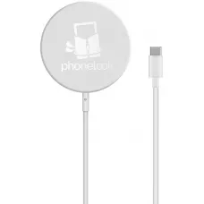 Adaptateur de charge 15W magnétique MagSafe avec port USB-C 1m PhoneLook - Argent