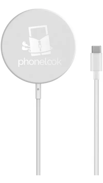 Adaptateur de charge 15W magnétique MagSafe avec port USB-C 1m PhoneLook - Argent