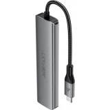 Acefast J18 Hub USB-C 6-en-1 avec HDMI 4K 60 Hz et charge rapide PD 90 W station d&rsquo;accueil USB-C - Gris