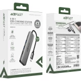 Acefast J18 Hub USB-C 6-en-1 avec HDMI 4K 60 Hz et charge rapide PD 90 W station d&rsquo;accueil USB-C - Gris