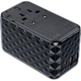 Universeller Reiseadapter 100W 2x USB-C 2x USB-A Choetech PD6028 EU / US / AUS / UK - Schwarz