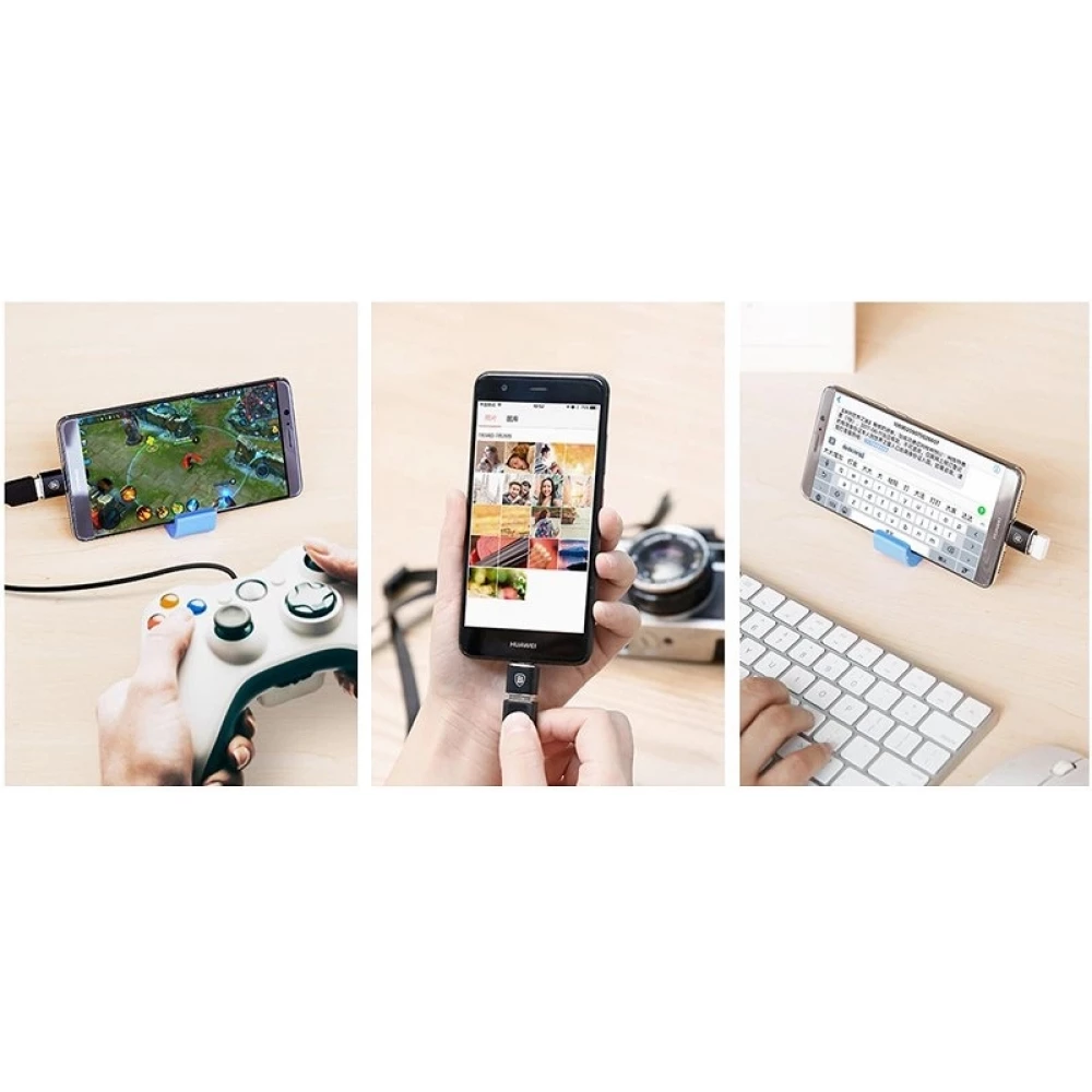 Baseus Mini USB-A zu USB-C OTG Adapter kompakt vielseitig hochwertig - Schwarz