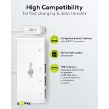Adaptateur USB-C multiport Goobay vers 3 ports USB-A et lecteur de cartes SD/MMC - Blanc