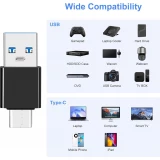 USB 3.0/3.1 auf USB-C Adapter schnelle Daten&uuml;bertragung f&uuml;r Smartphone und PC (2er Set) - Schwarz