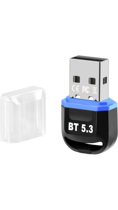 Adaptateur USB Bluetooth 5.3 dongle sans fil pour souris clavier et ordinateur portable - Noir