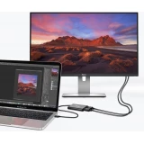 Adaptateur USB Type C Thunderbolt 3 40Gbps Hub 2x DisplayPort 4K 60Hz - Noir