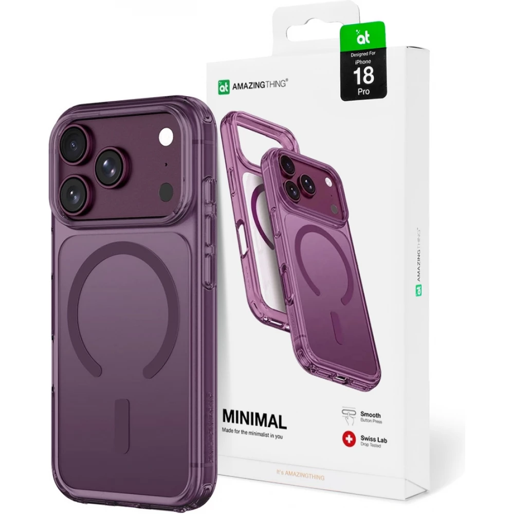 Coque iPhone 18 Pro / 17 Pro - AmazingThing Minimal Mag avec protection antichoc et compatibilit&eacute; MagSafe - Violet