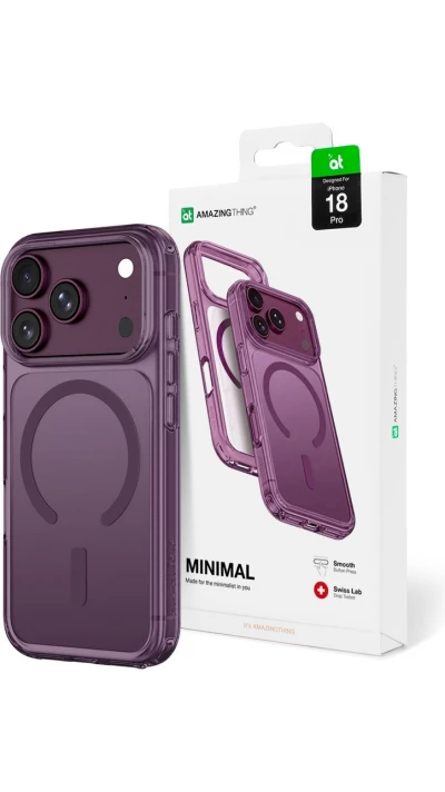 Coque iPhone 18 Pro / 17 Pro - AmazingThing Minimal Mag avec protection antichoc et compatibilit&eacute; MagSafe - Violet