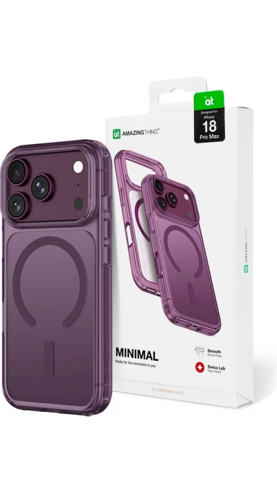 Coque iPhone 18 Pro Max / 17 Pro Max - AmazingThing Minimal Mag avec protection antichoc et compatibilit&eacute; MagSafe - Violet