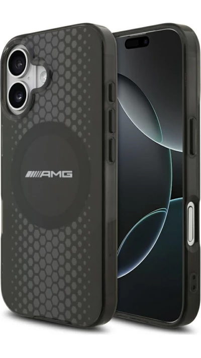iPhone 17 Case H&uuml;lle - AMG Transparent MagSafe Schutz elegant - Doppelter Layer - Schwarz