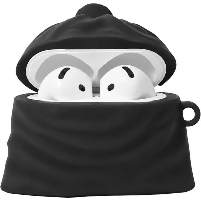 M&uuml;lleimer aus Silikon 3D Lustig Tasche - Schwarz - AirPods 4