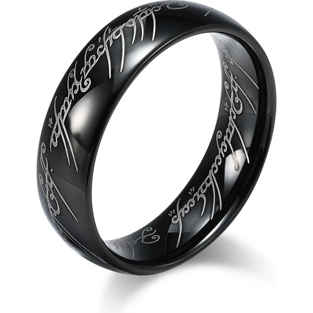 Der Herr der Ringe gravierte Macht-Ring (US-Gr&ouml;sse 8) - Schwarz