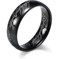 Der Herr der Ringe gravierte Macht-Ring (US-Gr&ouml;sse 8) - Schwarz