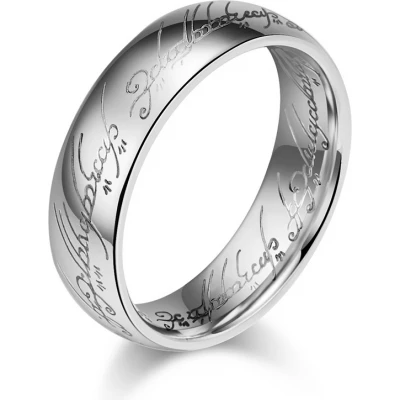 Bague Le Seigneur des Anneaux grav&eacute;e anneau de pouvoir (taille US 9) - Argent