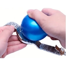 Balle ouvre-bo&icirc;tier en caoutchouc pour montres et bracelets outil horloger universel &agrave; friction sans rayure (7 cm) - Bleu