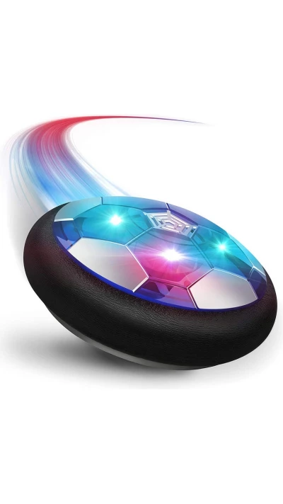 Ballon de football flottant à air avec LED jouet indoor rechargeable avec pare-chocs en mousse pour enfants - Bleu