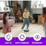 Ballon de football flottant à air avec LED jouet indoor rechargeable avec pare-chocs en mousse pour enfants - Bleu