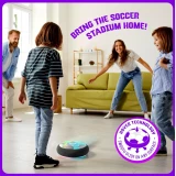 Ballon de football flottant à air avec LED jouet indoor rechargeable avec pare-chocs en mousse pour enfants - Bleu